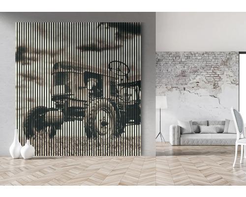 Tableau mural avec motif de tracteur dans le salon