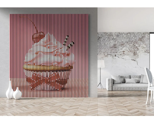 Image décorative à lamelles avec un motif de cupcake dans un espace de vie