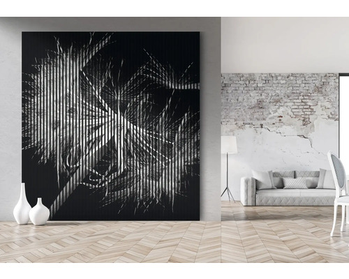 Tableau décoratif sur toile avec motif végétal dans la pièce à vivre