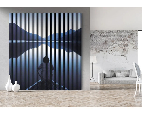 Tableau mural décoratif avec motif de lac de montagne au format paysage