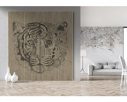 Panneau décoratif avec motif animalier dans un salon lumineux