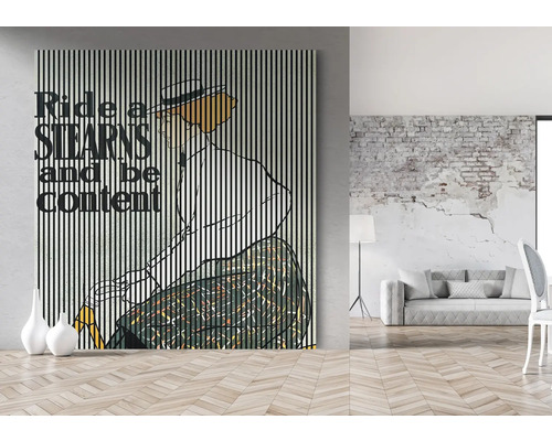 Image murale décorative avec motif de vélo dans un salon lumineux