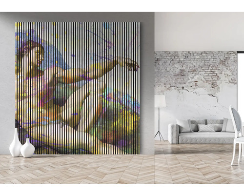 Peinture avec représentation abstraite d''une scène biblique dans le salon