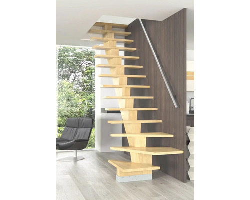Escalier en bois autoportant à l''intérieur