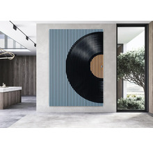 Wandbild mit Schallplattenmotiv in modernem Wohnraum