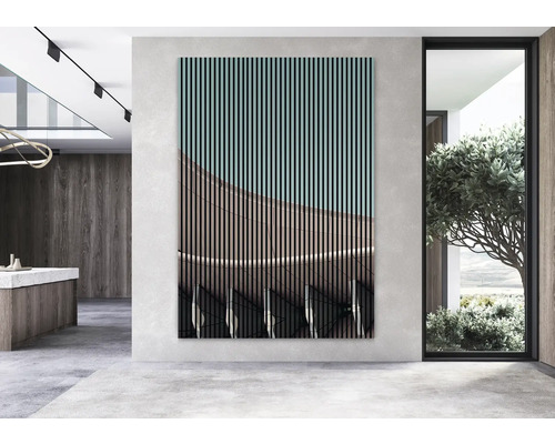 Scène d''intérieur avec panneau acoustique pour montage mural