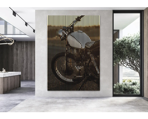 Panneaux muraux décoratifs avec motif de moto dans un espace moderne