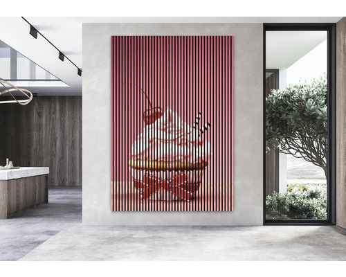 Image murale avec motif de coupe glacée dans une pièce moderne