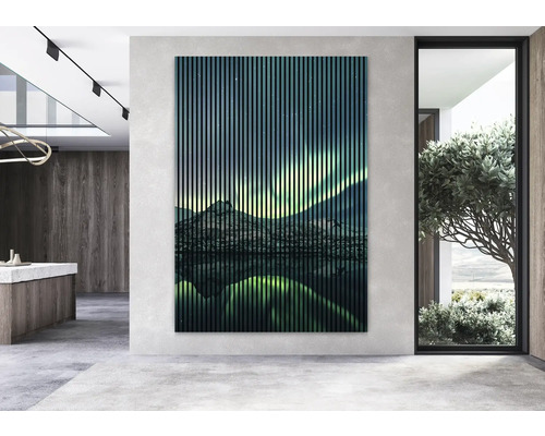 Panneau mural décoratif avec paysage de montagne dans un espace de vie