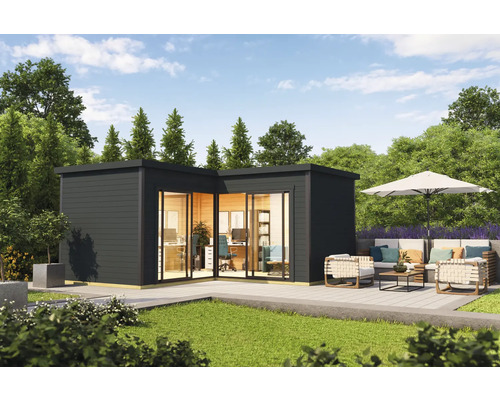 Abri de jardin Outdoor Life Domeo 6 avec plancher 500 x 500 cm gris carbone