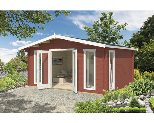 Abri de jardin Outdoor Life Elgin 44 Set Silber avec plancher, 480 x 360 cm rouge suédois