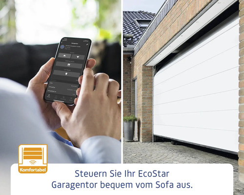 Commande de porte de garage EcoStar avec l''application smartphone.