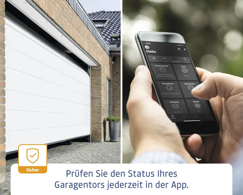 Porte de garage contrôlable avec une application pour smartphone