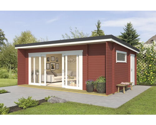 Abri de jardin Outdoor Life Java avec plancher 608 x 390 cm rouge de falun