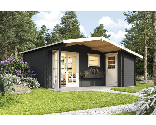 Gartenhaus Outdoor Life Little Rock inkl. Fussboden 558,7 x 480 cm carbongrau