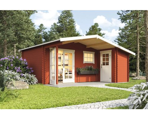 Abri de jardin Outdoor Life Little Rock avec plancher 510 x 430 cm rouge de Falun