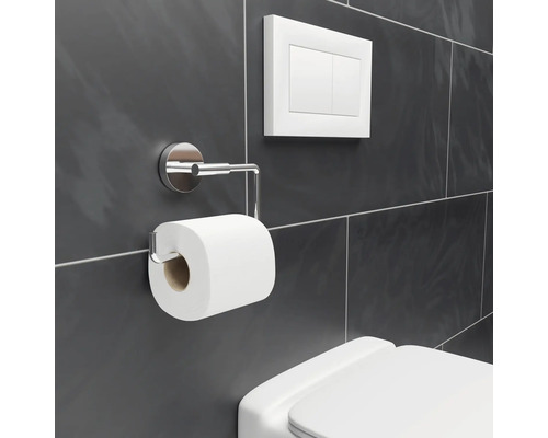 Porte-papier toilette en métal avec rouleau de papier toilette et plaque de commande dans la salle de bains