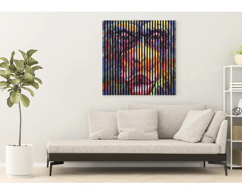 Salon décoratif avec canapé et impression artistique