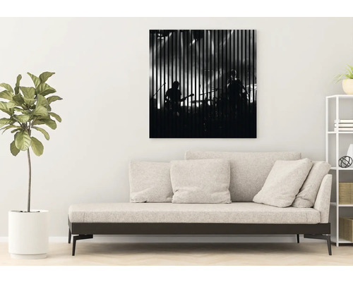 Image décorative avec un motif de groupe de musique au-dessus d''un canapé