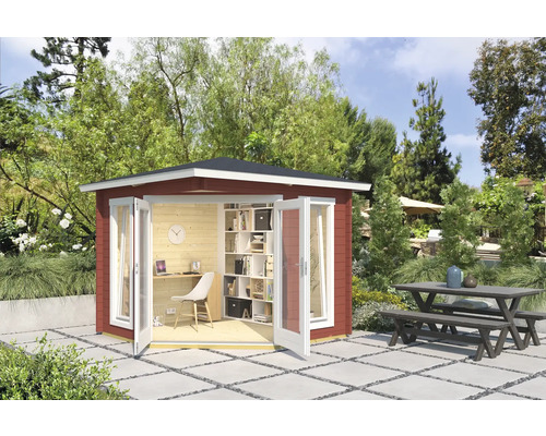 Abri de jardin Outdoor Life Oban 40 avec plancher 239,6 x 239,6 cm rouge de Falun