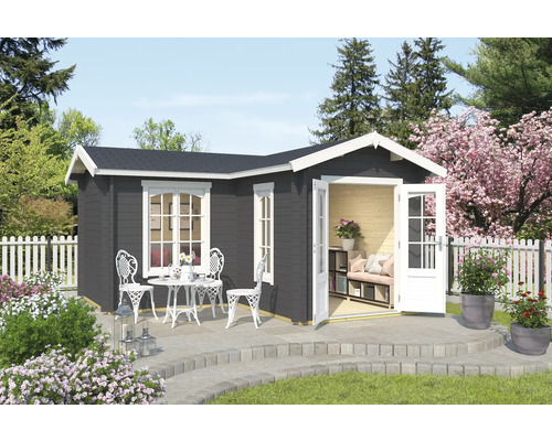 Gartenhaus Outdoor Life Portsmouth 44 inkl. Fussboden 450 x 447,6 cm carbongrau