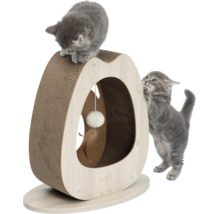 Arbre à chat avec deux chatons gris