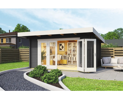 Abri de jardin Outdoor Life Sussex 1 avec plancher 390 x 300 cm gris carbone