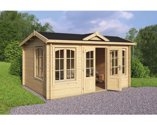 Gartenhaus Outdoor Life Windsor 44 inkl. Fussboden 440 x 340,2 cm natur