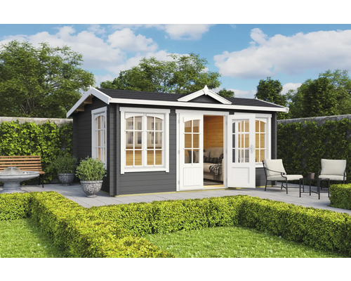 Abri de jardin Outdoor Life Windsor 44 avec plancher 400 x 300 cm gris carbone