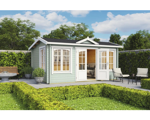 Outdoor Life Gartenhaus Windsor 44 inkl. Fussboden 400x300 cm gletschergrün