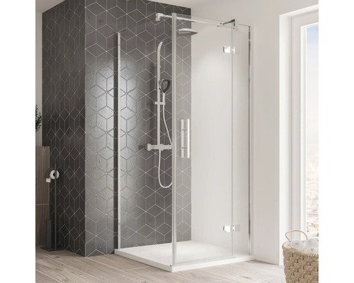 Porte de douche pour paroi latérale BREUER Avanta 100 cm couleur du profilé chrome décor de vitre verre transparent avec verre antitache 2173005070005