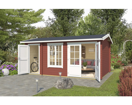 Gartenhaus Outdoor Life Wrexham 2 inkl. Fussboden 525 x 350,8 cm schwedenrot