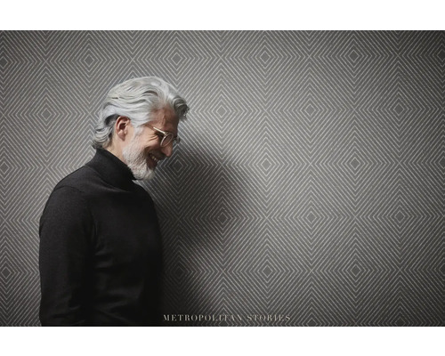 Papier peint à motifs géométriques dans une pièce d''habitation