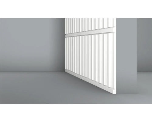 Clôture à lattes blanche sur fond gris