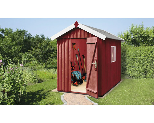 Abri de jardin weka maison suédoise Taille 1 avec plancher 200 x 208 cm rouge de Falun