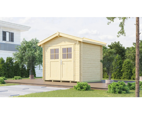 Abri de jardin weka Premium 28 taille 1 avec plancher et auvent 3000 x 324 cm naturel Abri de jardin weka Premium 28 taille 1 avec plancher et auvent 3000 x 324 cm naturel