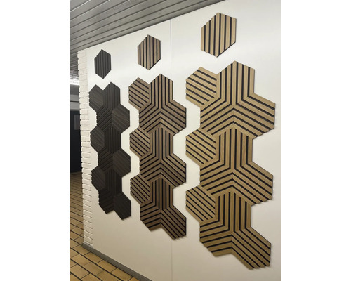 Panneaux muraux en bois avec un design hexagonal pour la décoration murale