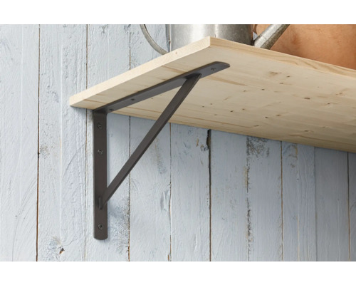 Wandregal mit Regalträger aus Metall montiert