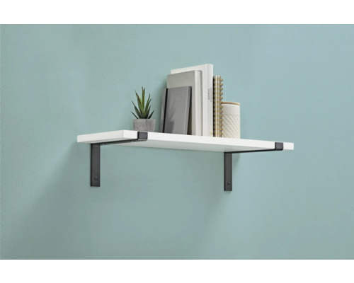 Wandregal mit Bücher und Dekoration