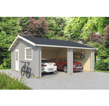 Outdoor Life Doppelgarag Falkland ohne Tore 575x575 cm lichtgrau