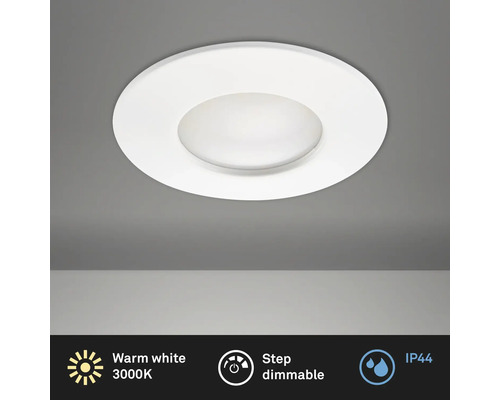 Éclairage à LED à encastrer blanc variable avec ampoule 400 lm 3 000 K blanc chaud Ø 60 mm rond plastique IP44