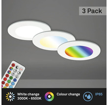 LED Spots encastrable 3 x 4,8 W 450 lm 3000-6500 K RGB blanc-thumb-0