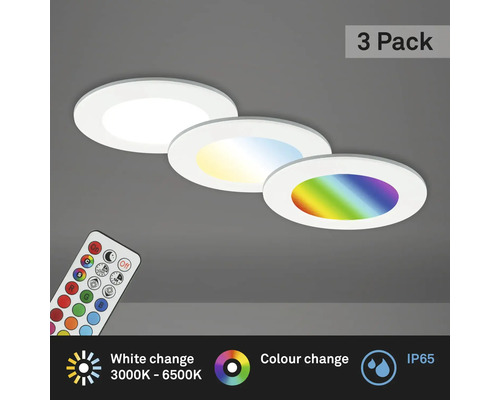 LED Spots encastrable 3 x 4,8 W 450 lm 3000-6500 K RGB blanc-0