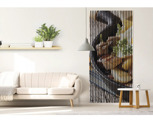 Panneau décoratif avec motif alimentaire dans le salon