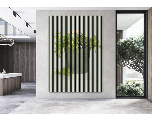 Image murale décorative avec motif de plante dans un intérieur moderne