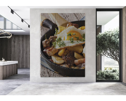 Image décorative à lamelles avec motif alimentaire dans la pièce