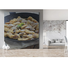 Dekoratives Wandbild mit Speisenmotiv in einer modernen Wohnraumumgebung