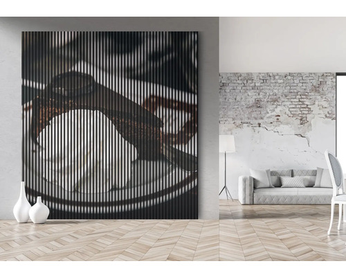 Image murale décorative avec motif de café dans un espace moderne