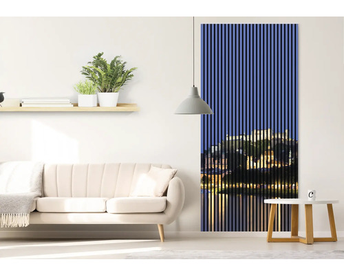 Panneaux muraux décoratifs avec motif urbain dans le salon