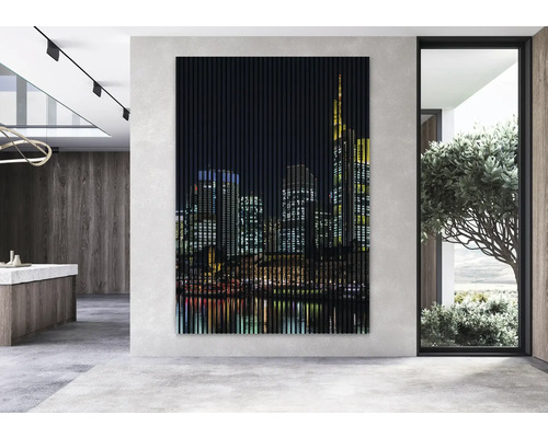 Tableau mural avec vue sur la ville dans un espace de vie moderne